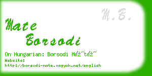 mate borsodi business card